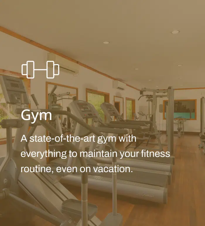 A notice on the Canareef Resort Maldives website about the gym