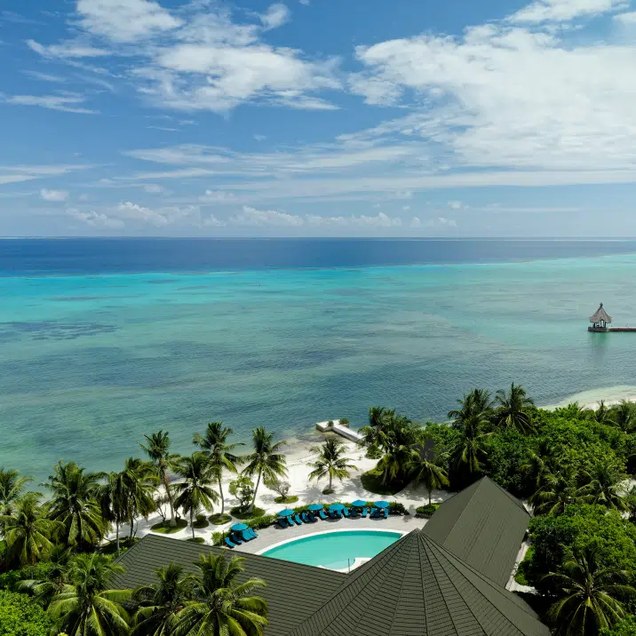 Aerial view of Canareef Resort Maldives