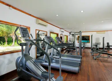 Interior of the gym at Canareef Resort Maldives
