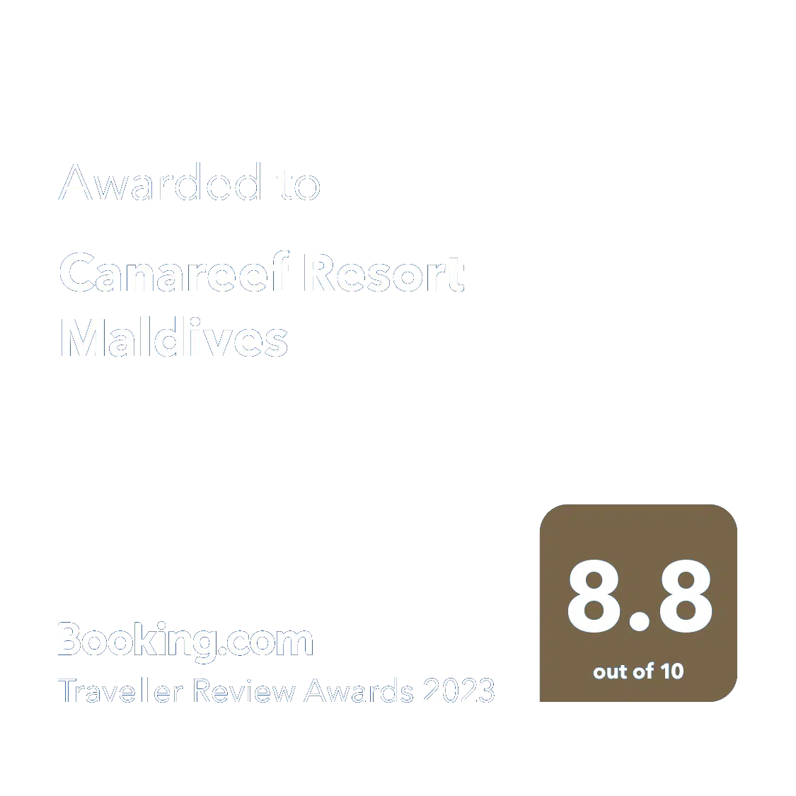 An award banner on the Canareef Resort Website