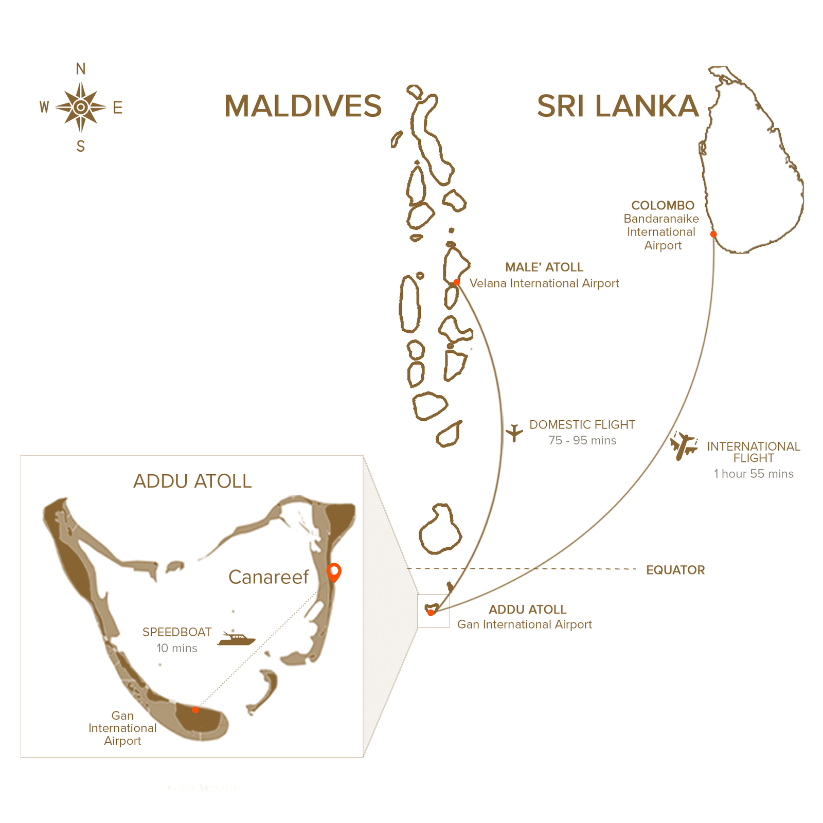 Maldives Canareef Transfer Map