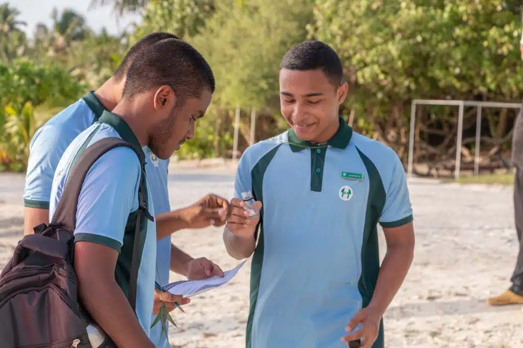 Beach cleanup event at Canareef Resort Maldives