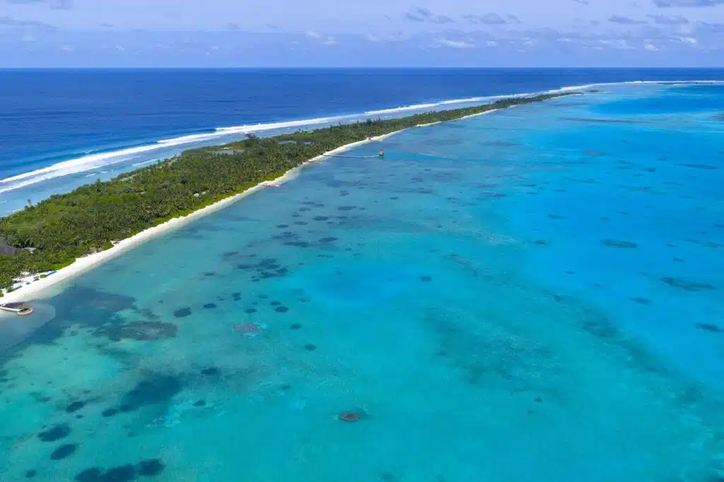 An aerial view of an island